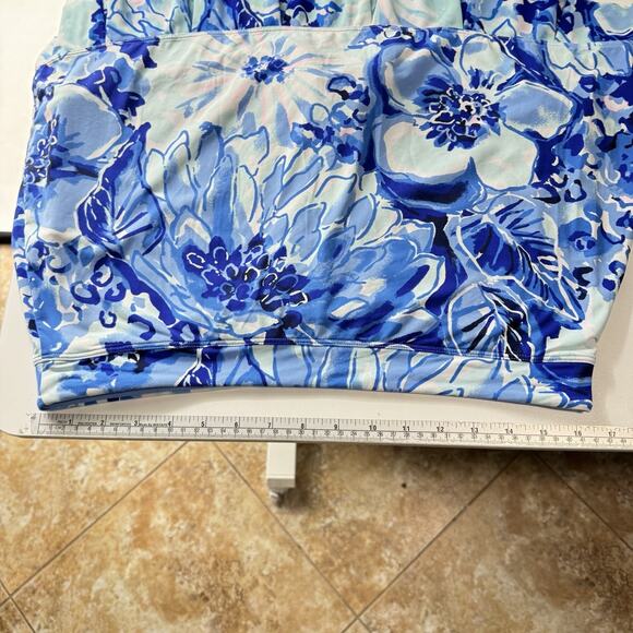 Lilly Pulitzer Luxletic Skort Sz L Blue Floral Print Catch and Keep UPF50+ Nylon - Picture 8 of 11